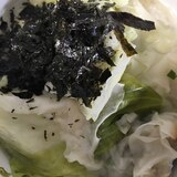 海苔乗せ♪ワンタンスープ♪かき卵味のスープの素で